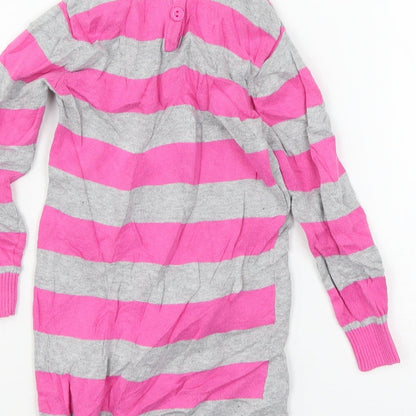 Minoti Girls Grey Polka Dot Knit Pullover Jumper Size 18-24 Months  - Rabbit