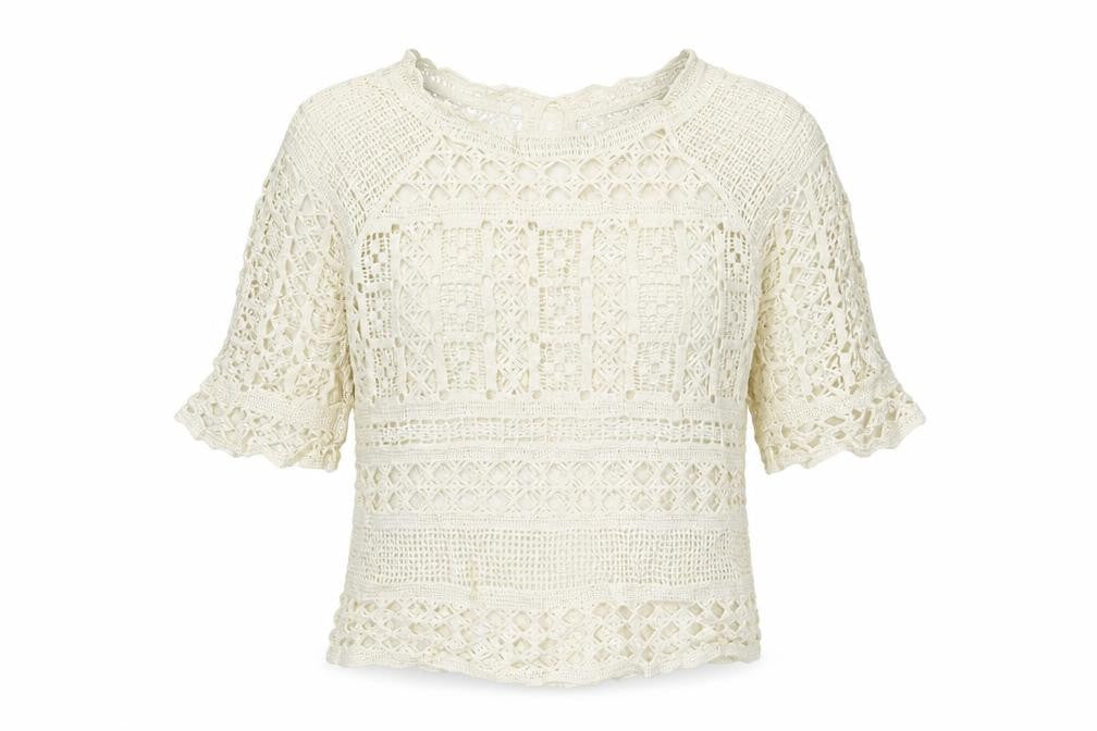 Womens UK Size 8 Topshop Ivory Basic T-Shirt