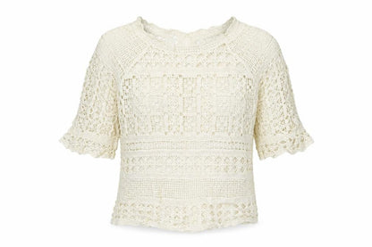 Womens UK Size 8 Topshop Ivory Basic T-Shirt