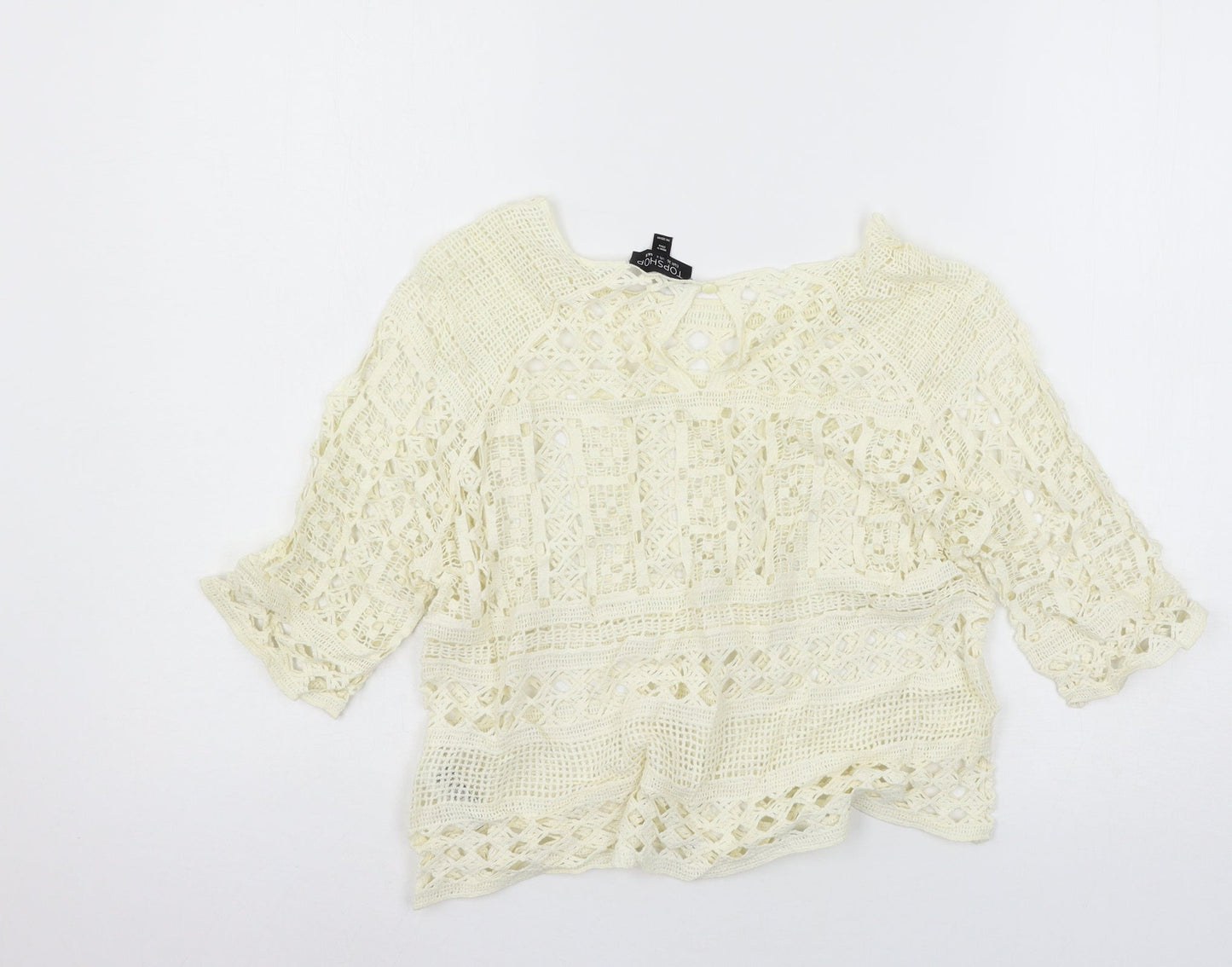 Womens UK Size 8 Topshop Ivory Basic T-Shirt
