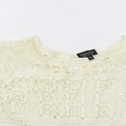 Womens UK Size 8 Topshop Ivory Basic T-Shirt
