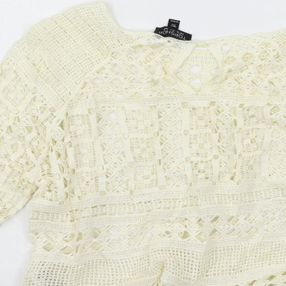 Womens UK Size 8 Topshop Ivory Basic T-Shirt