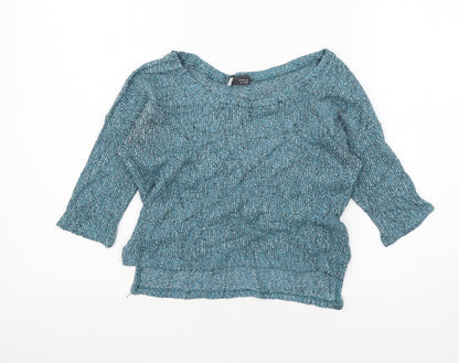 Sparkle & Fade Womens Blue  Knit Pullover Jumper Size S