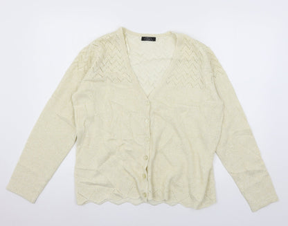 Womens UK Size M Bonmarché Ivory Cardigan Jumper