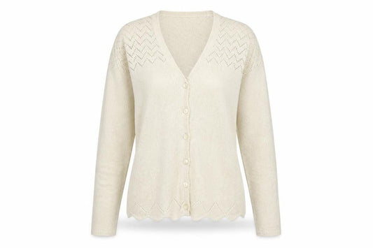 Bonmarché Womens Ivory Knit Cardigan Jumper Size M