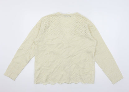 Womens UK Size M Bonmarché Ivory Cardigan Jumper