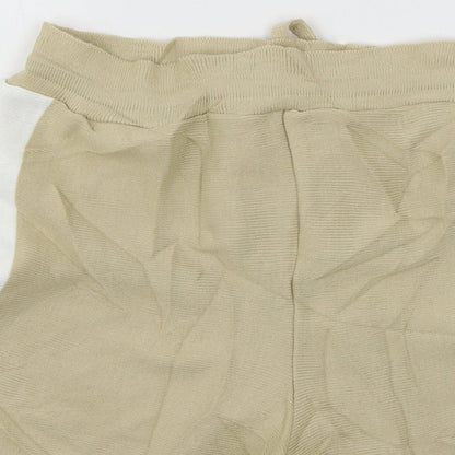 Boohoo Womens Beige  Knit Bermuda Shorts Size 8
