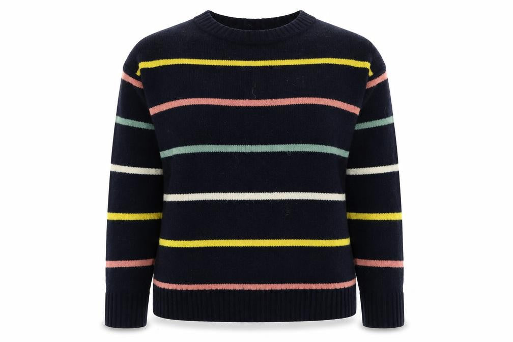 Next Womens Blue Striped Knit Pullover Jumper Size 8