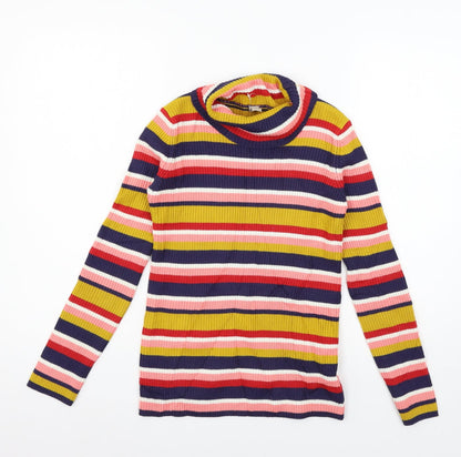 TU Girls Multicoloured Striped Knit Pullover Jumper Size 11 Years