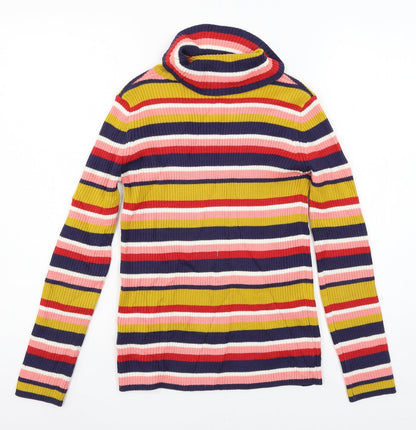 TU Girls Multicoloured Striped Knit Pullover Jumper Size 11 Years