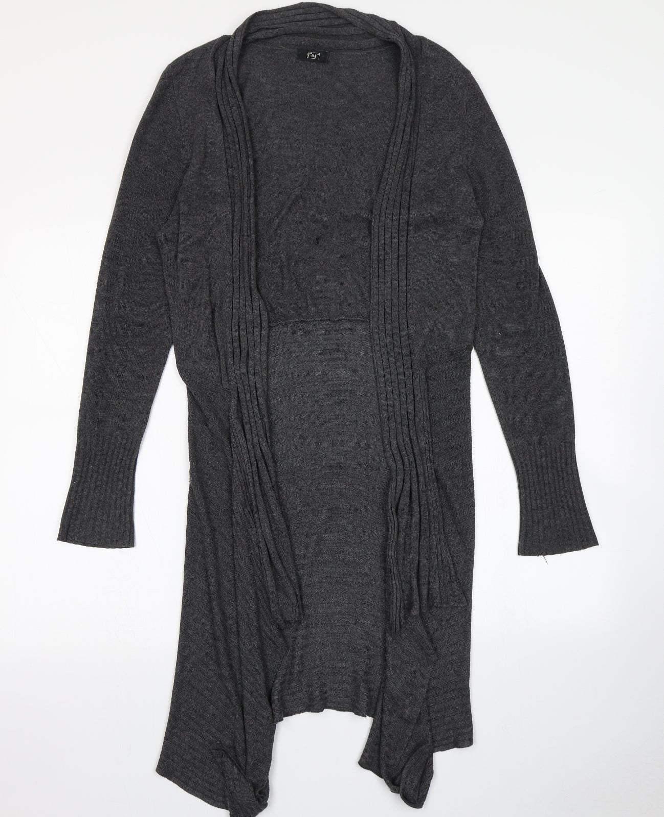 F&F Womens Grey  Knit Cardigan Jumper Size 8