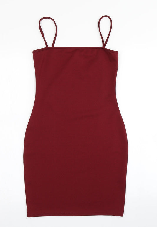 PRETTYLITTLETHING Womens Red   Slip Dress  Size 8