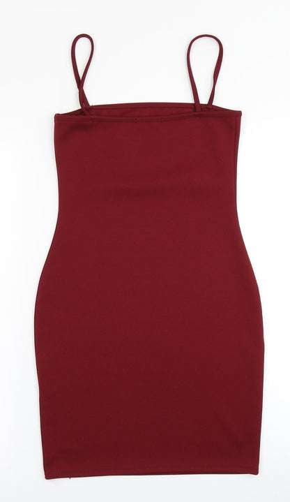 PRETTYLITTLETHING Womens Red   Slip Dress  Size 8