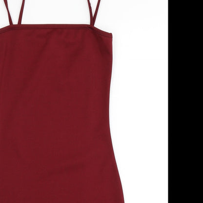 PRETTYLITTLETHING Womens Red   Slip Dress  Size 8