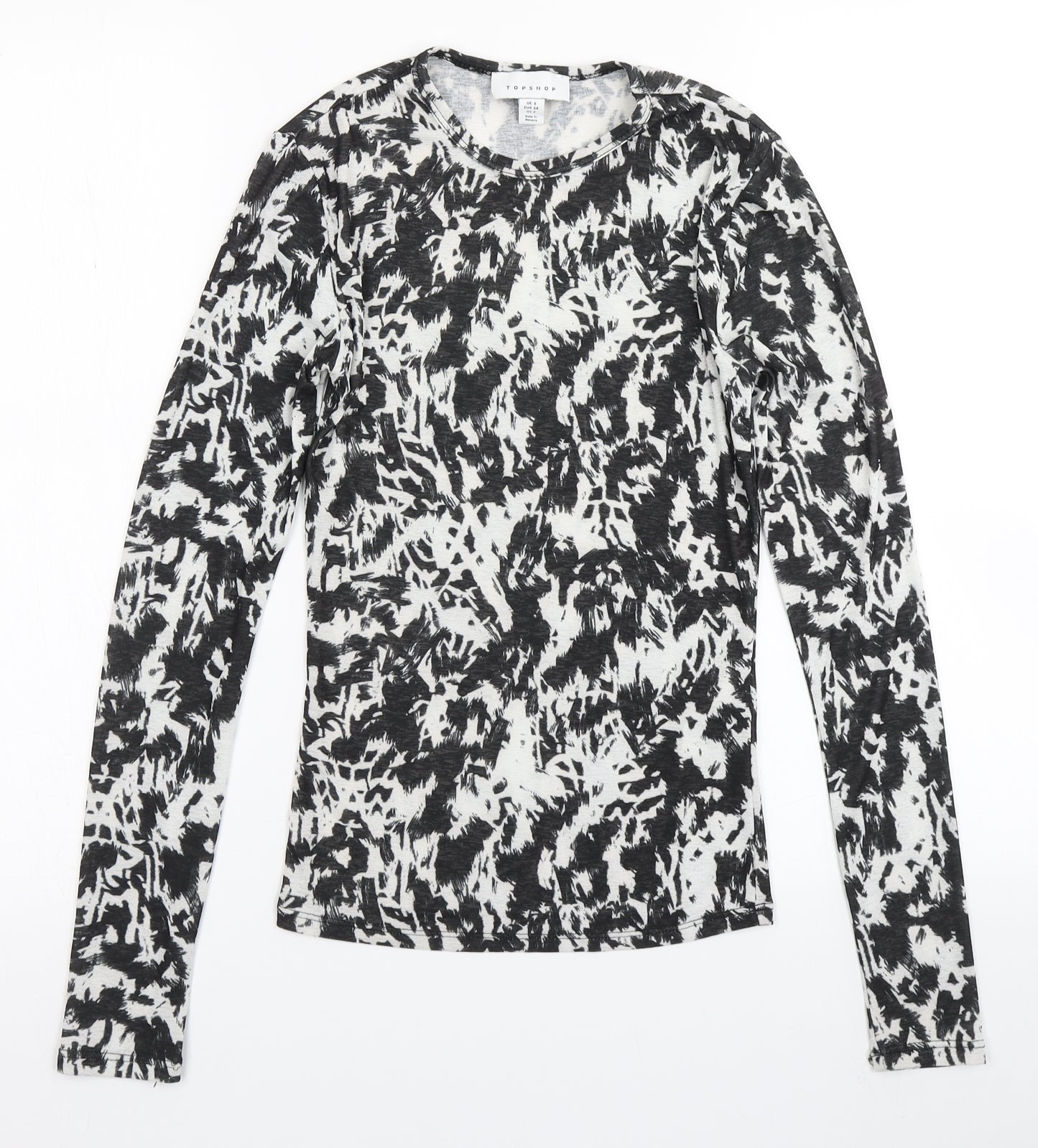 Womens UK Size 6 Topshop Black Basic T-Shirt