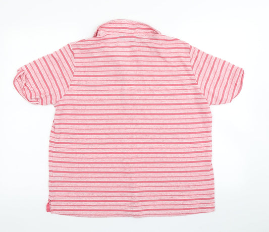 Isle Womens Pink Striped  Basic Polo Size L