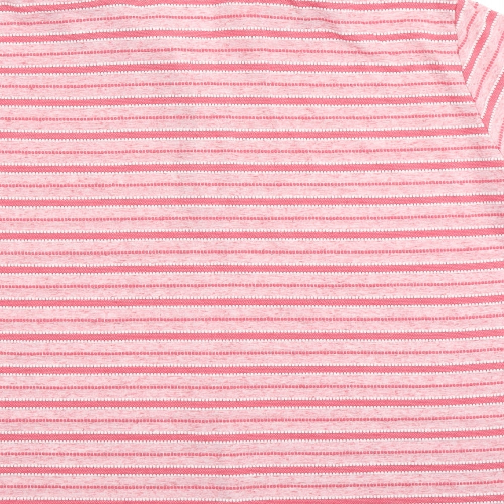 Isle Womens Pink Striped  Basic Polo Size L