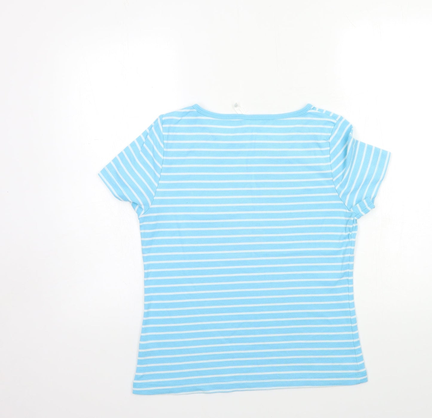 Bonmarché Womens Blue Striped  Basic T-Shirt Size S