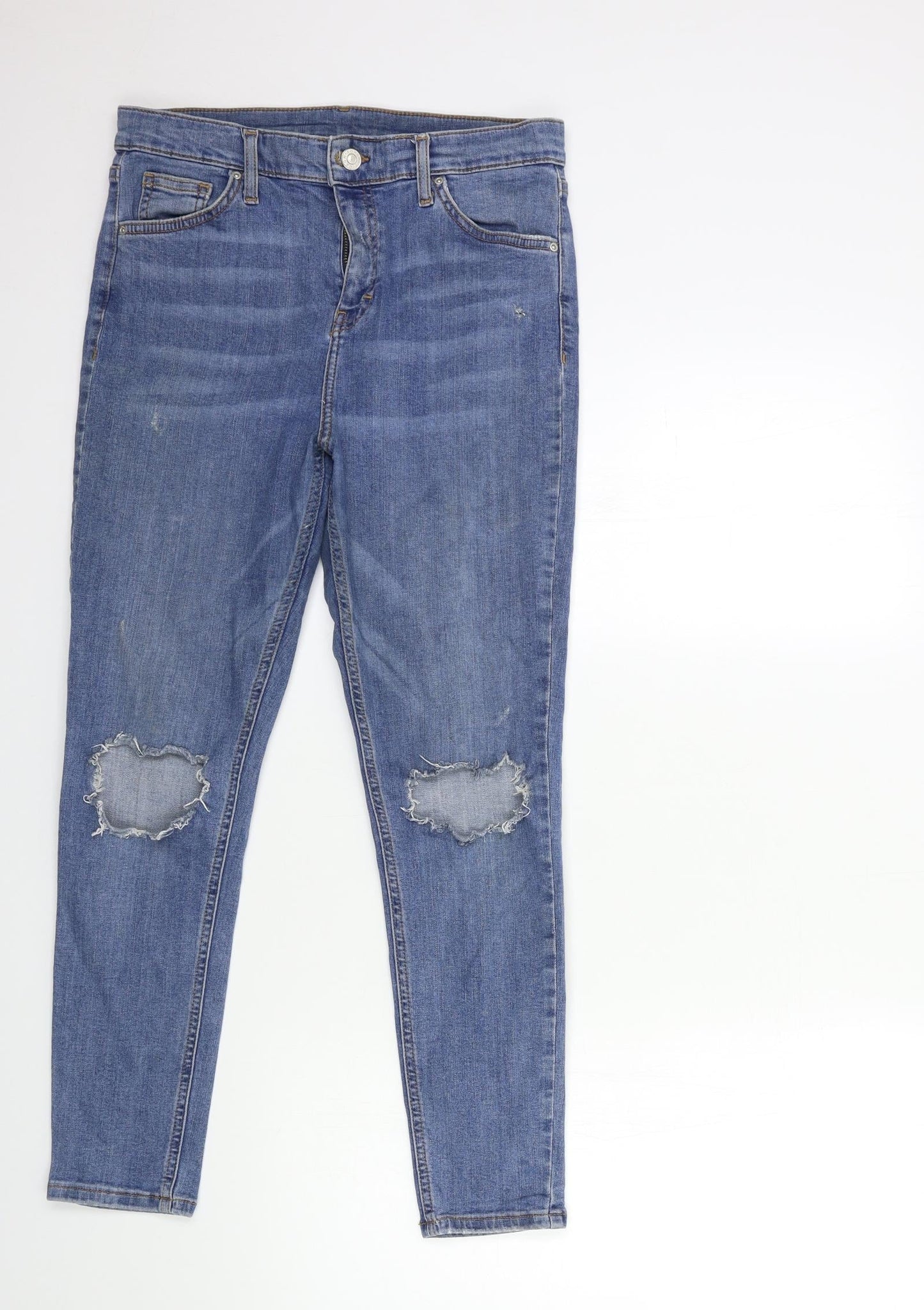 Topshop Womens Blue  Denim Skinny Jeans Size 30 in L30 in