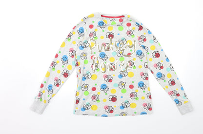 George Girls Grey Polka Dot  Basic T-Shirt Size 13-14 Years  - pudsey
