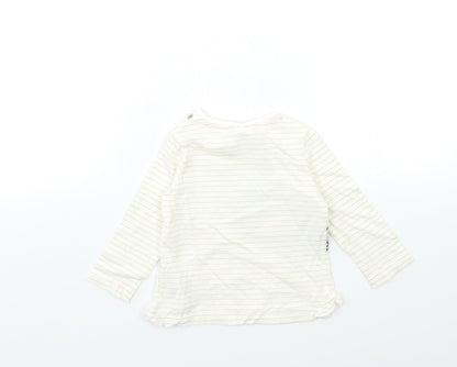 Disney Baby Beige Striped  Basic T-Shirt Size 3-6 Months  - DUMBO