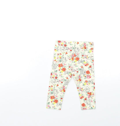 Nutmeg Baby Beige Floral  Capri Trousers Size 3-6 Months