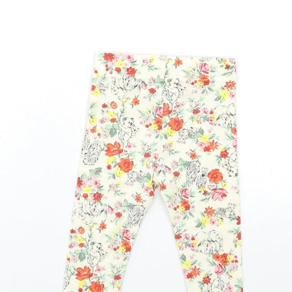 Nutmeg Baby Beige Floral  Capri Trousers Size 3-6 Months