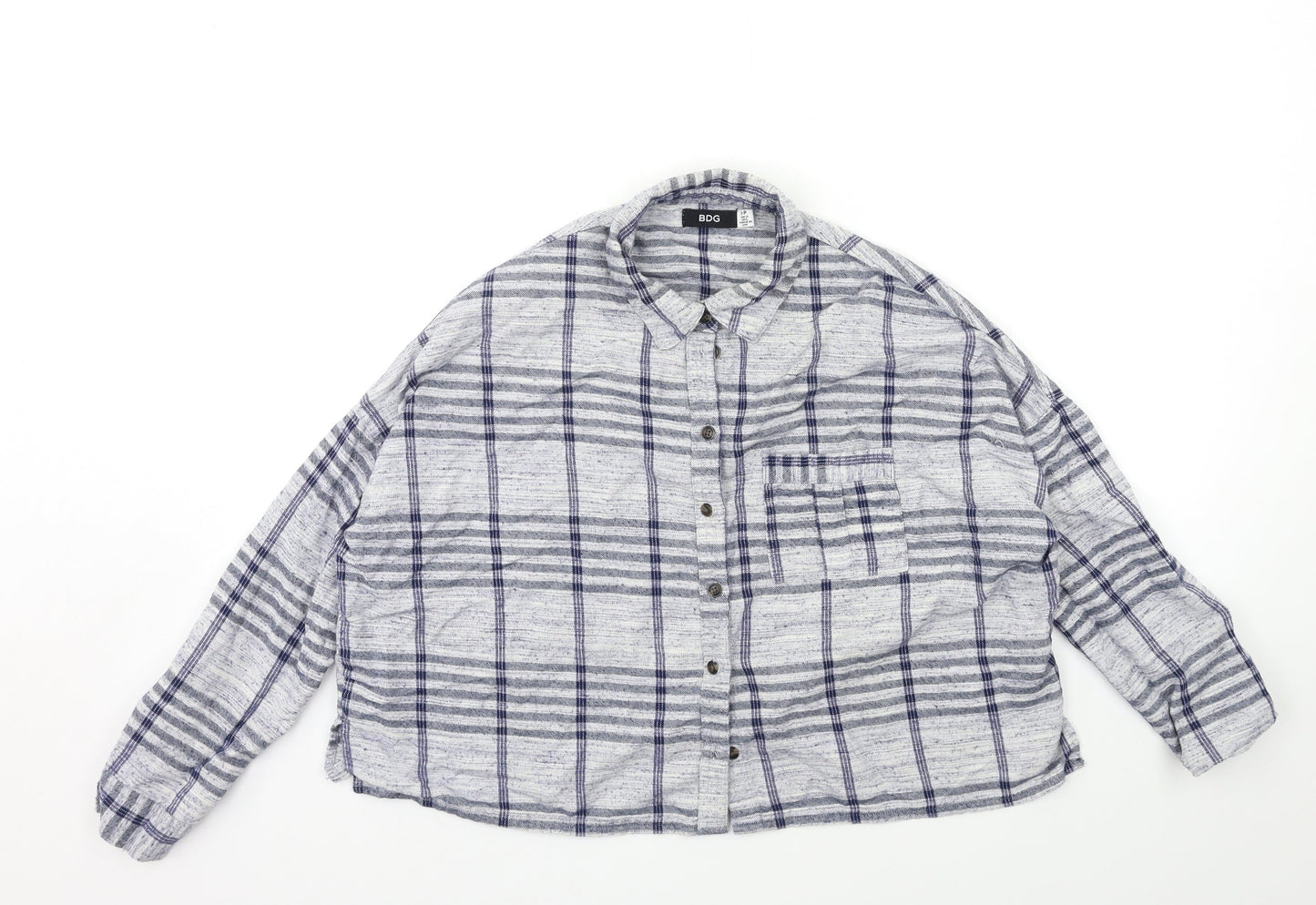 Womens UK Size S BDG Blue Basic Button-Up