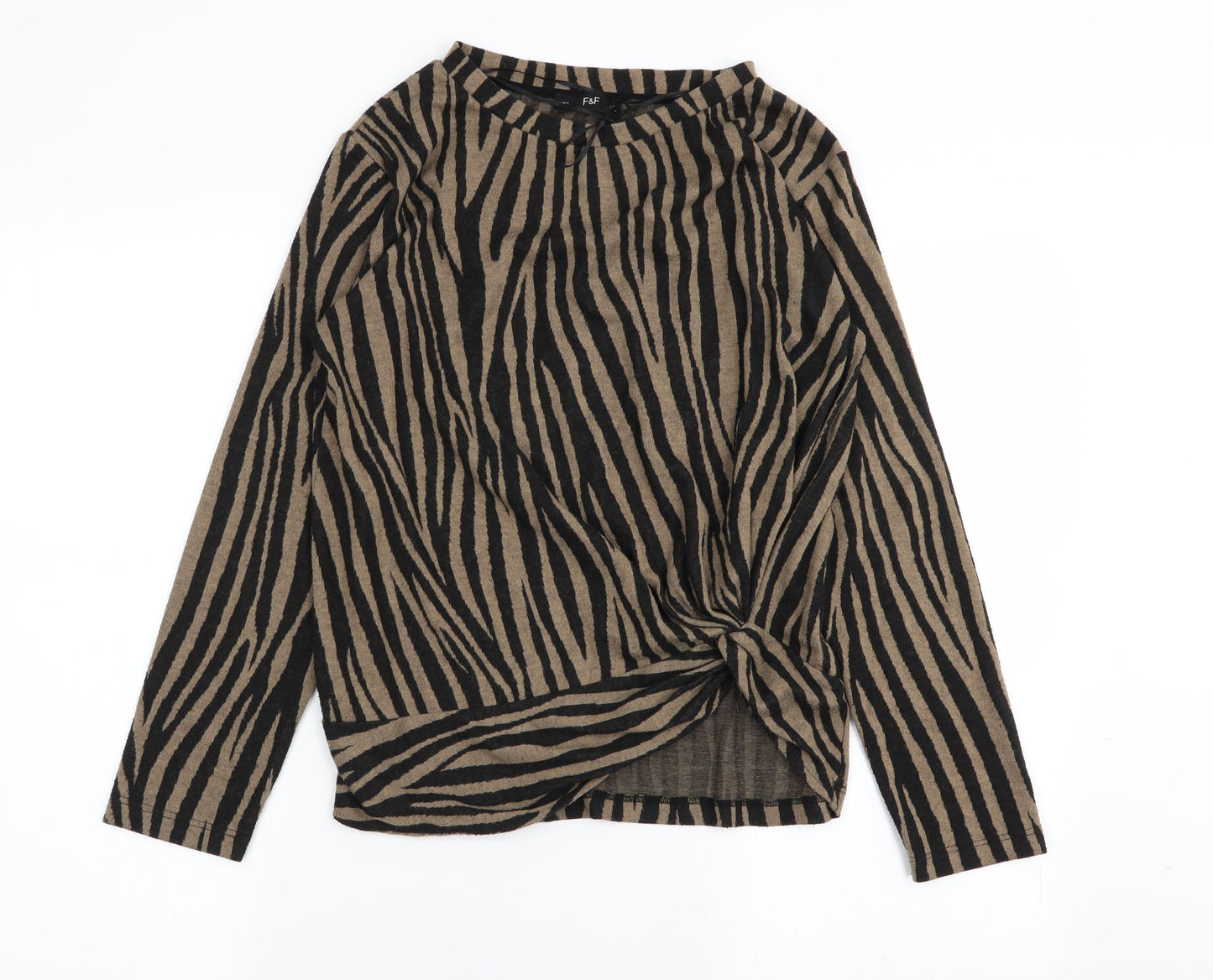 F&F Womens Multicoloured Striped  Basic T-Shirt Size 10