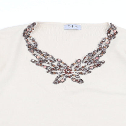 Womens UK Size M talisa Beige Basic T-Shirt