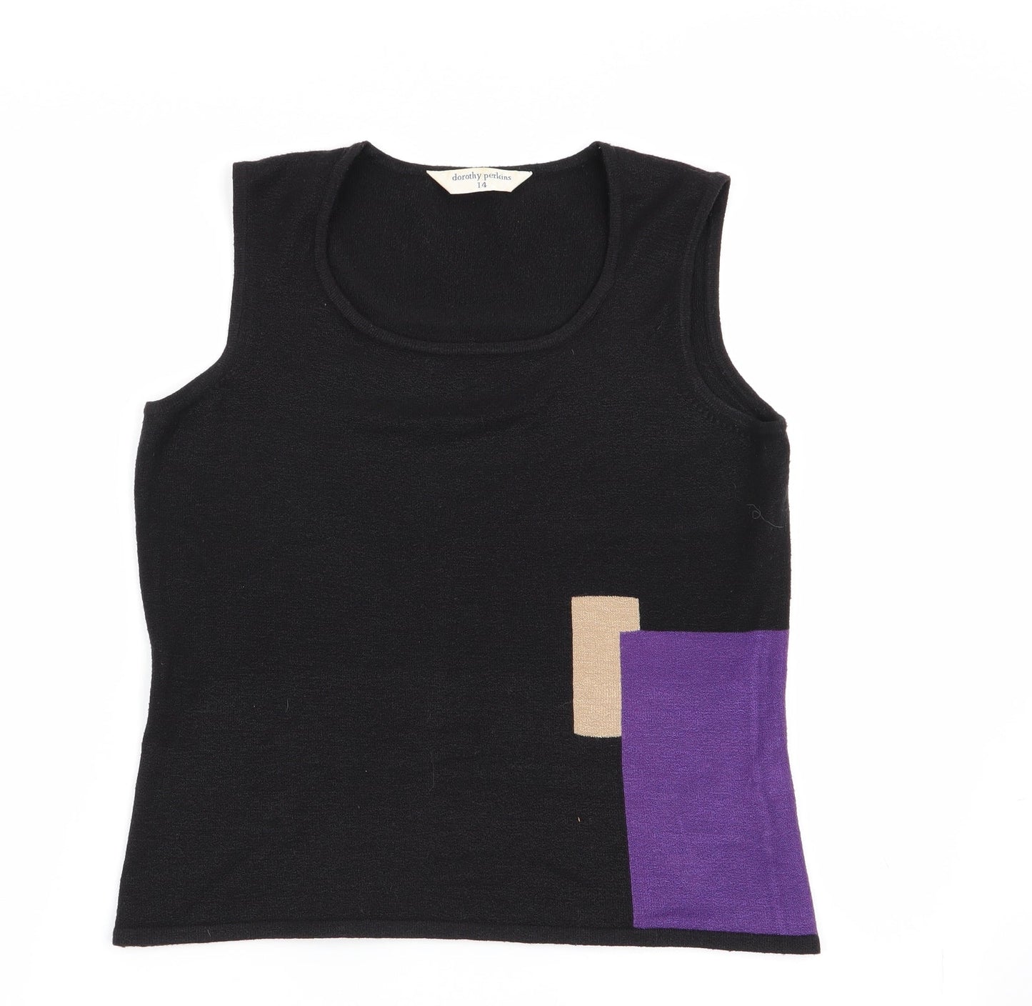 Womens UK Size 14 Dorothy Perkins Black Basic Tank