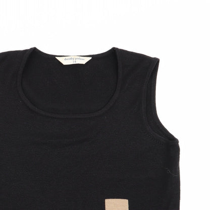 Womens UK Size 14 Dorothy Perkins Black Basic Tank