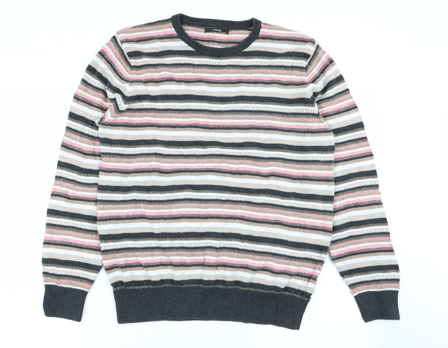 Asda George Womens Multicoloured Striped  Pullover Jumper Size M