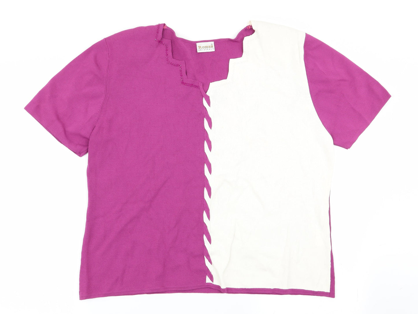 Womens UK Size XL Roman Multicoloured Basic T-Shirt