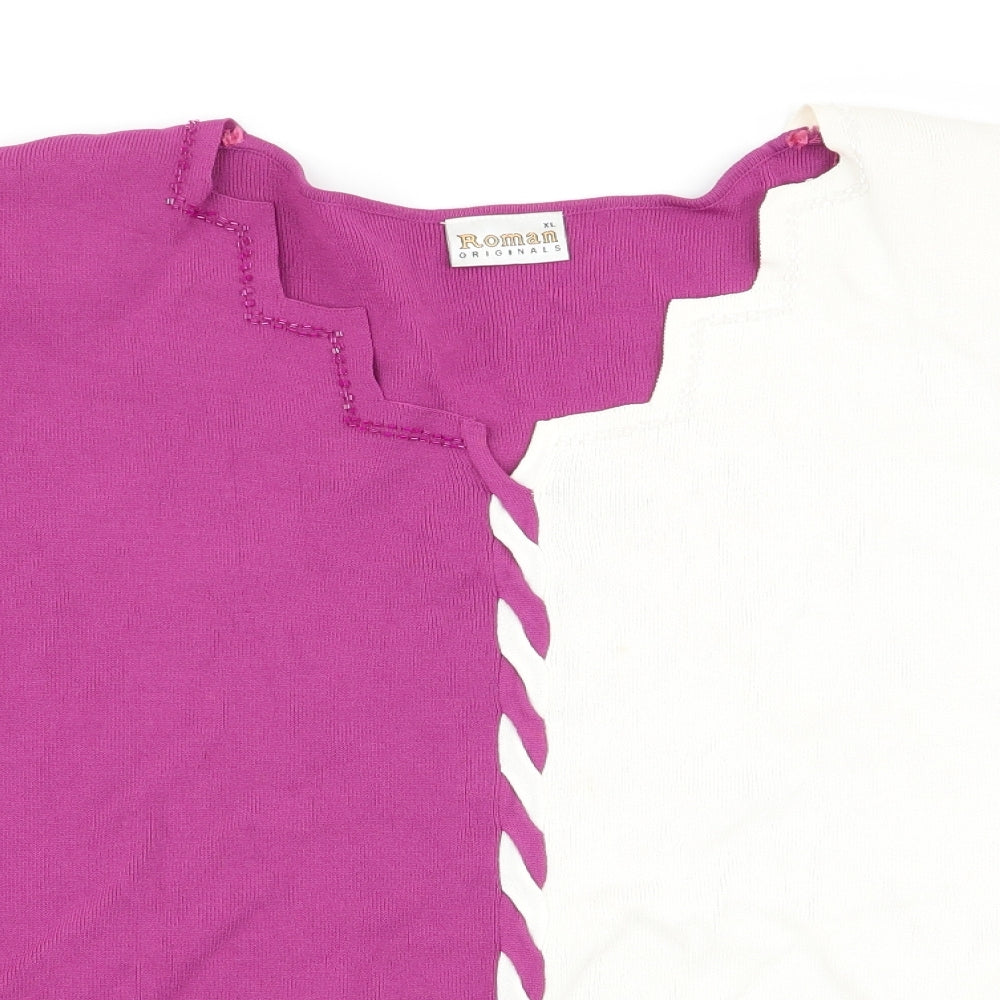 Womens UK Size XL Roman Multicoloured Basic T-Shirt