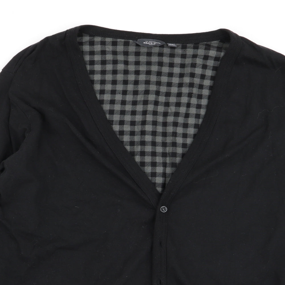 Womens UK Size XL Brave Soul Black Cardigan Jumper