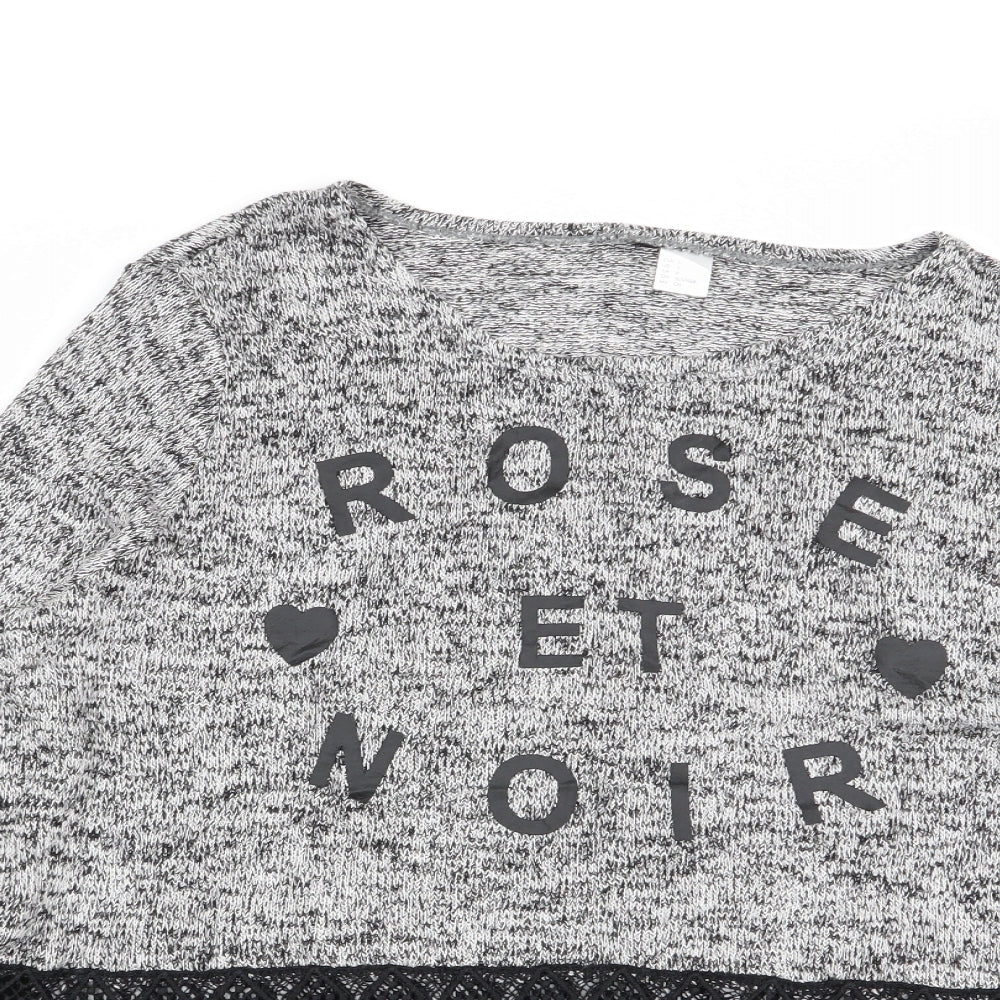 Womens UK Size S Preworn Grey Basic T-Shirt