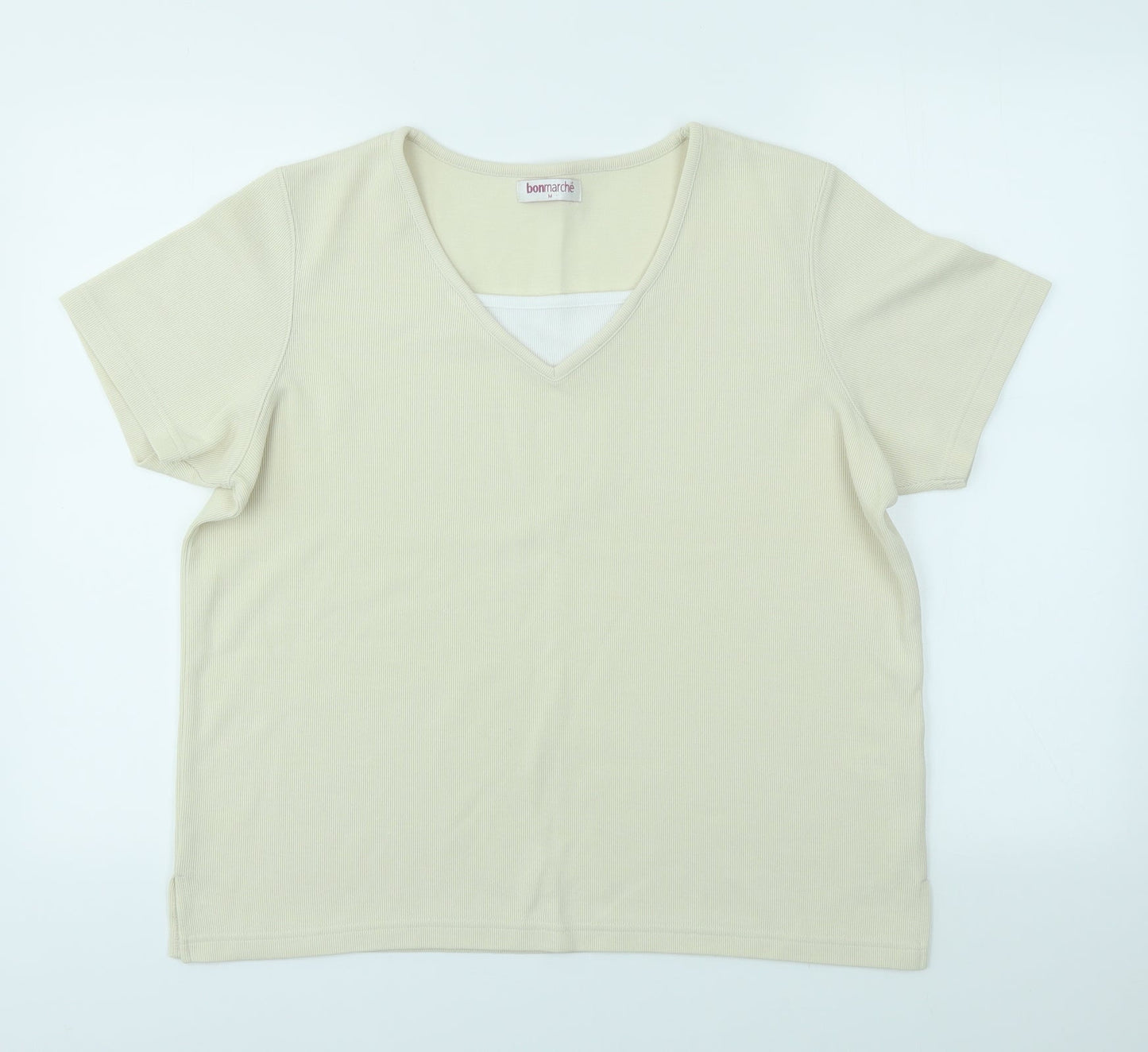 Womens UK Size M Bonmarché Ivory Basic T-Shirt