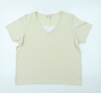 Womens UK Size M Bonmarché Ivory Basic T-Shirt