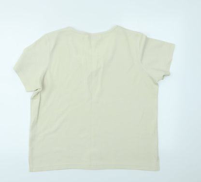 Womens UK Size M Bonmarché Ivory Basic T-Shirt
