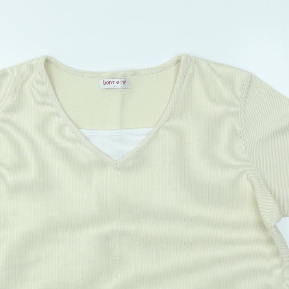 Womens UK Size M Bonmarché Ivory Basic T-Shirt