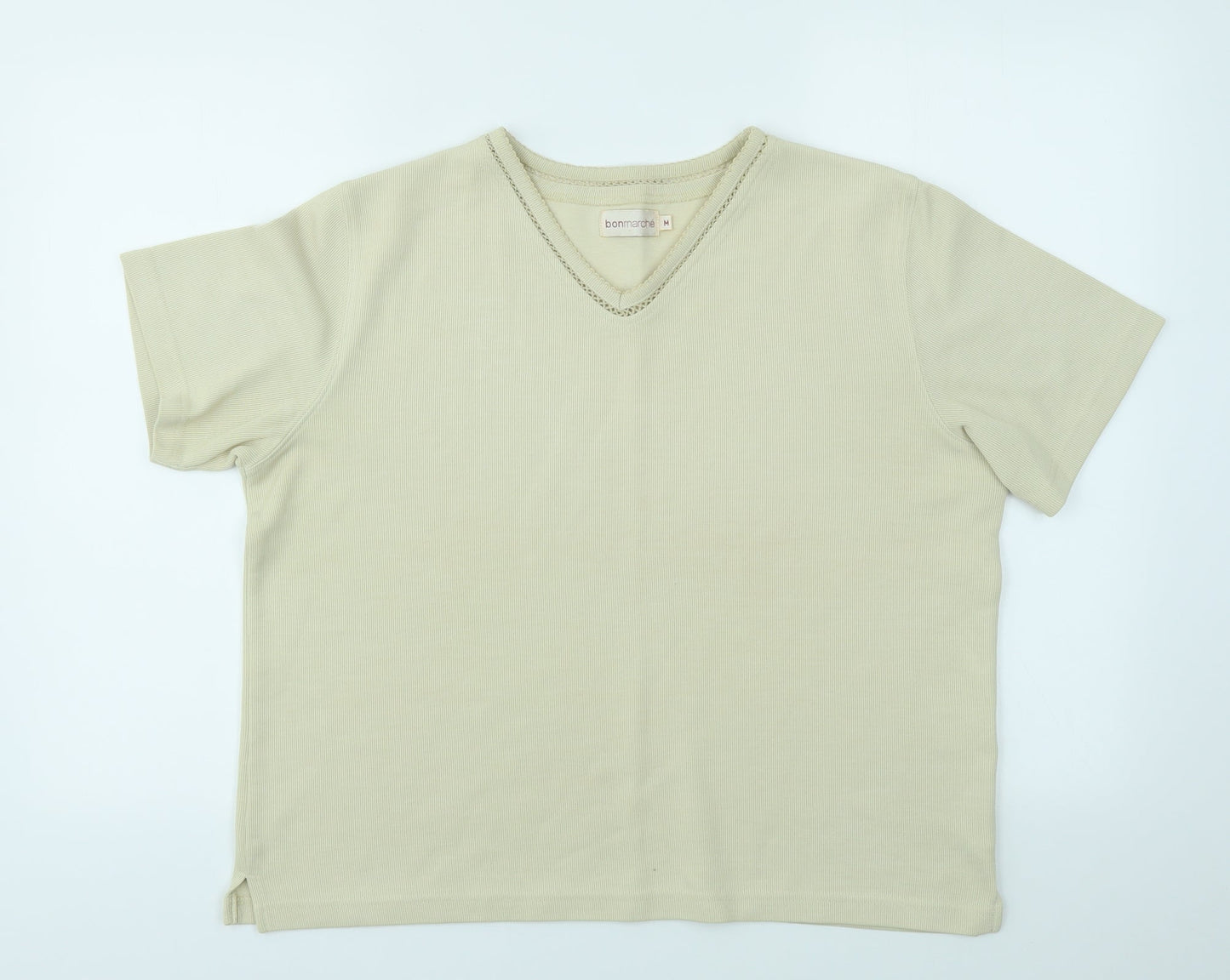 Womens UK Size M Bonmarché Beige Basic T-Shirt