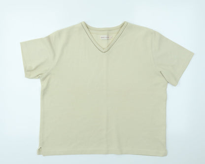 Womens UK Size M Bonmarché Beige Basic T-Shirt