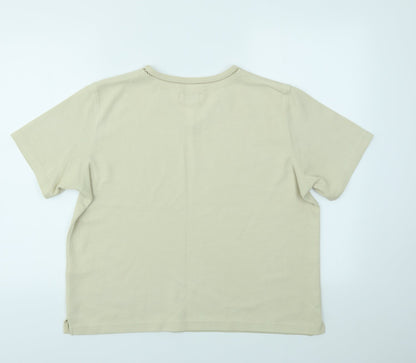 Womens UK Size M Bonmarché Beige Basic T-Shirt