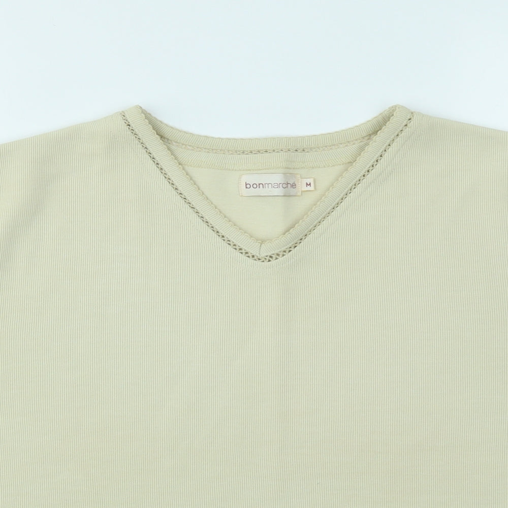 Womens UK Size M Bonmarché Beige Basic T-Shirt