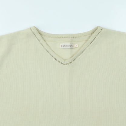 Womens UK Size M Bonmarché Beige Basic T-Shirt