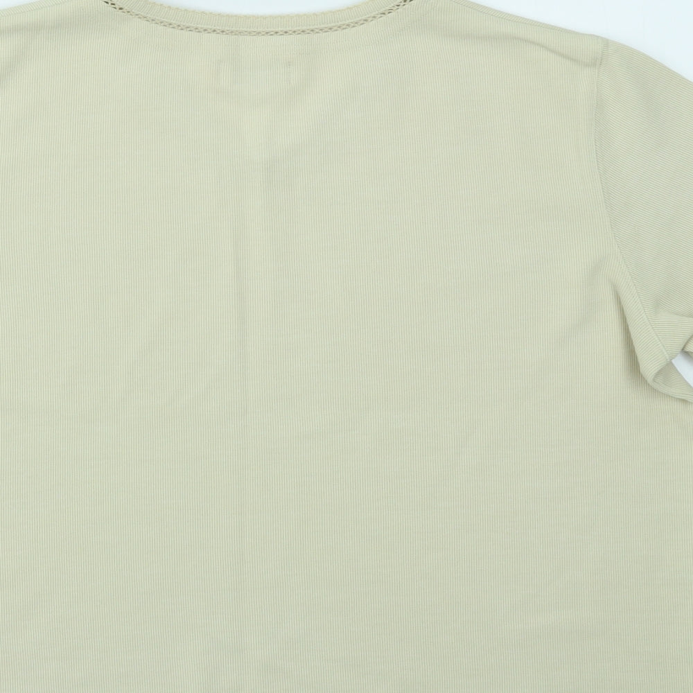Womens UK Size M Bonmarché Beige Basic T-Shirt