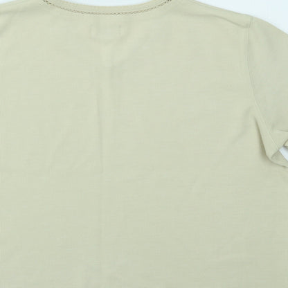 Womens UK Size M Bonmarché Beige Basic T-Shirt