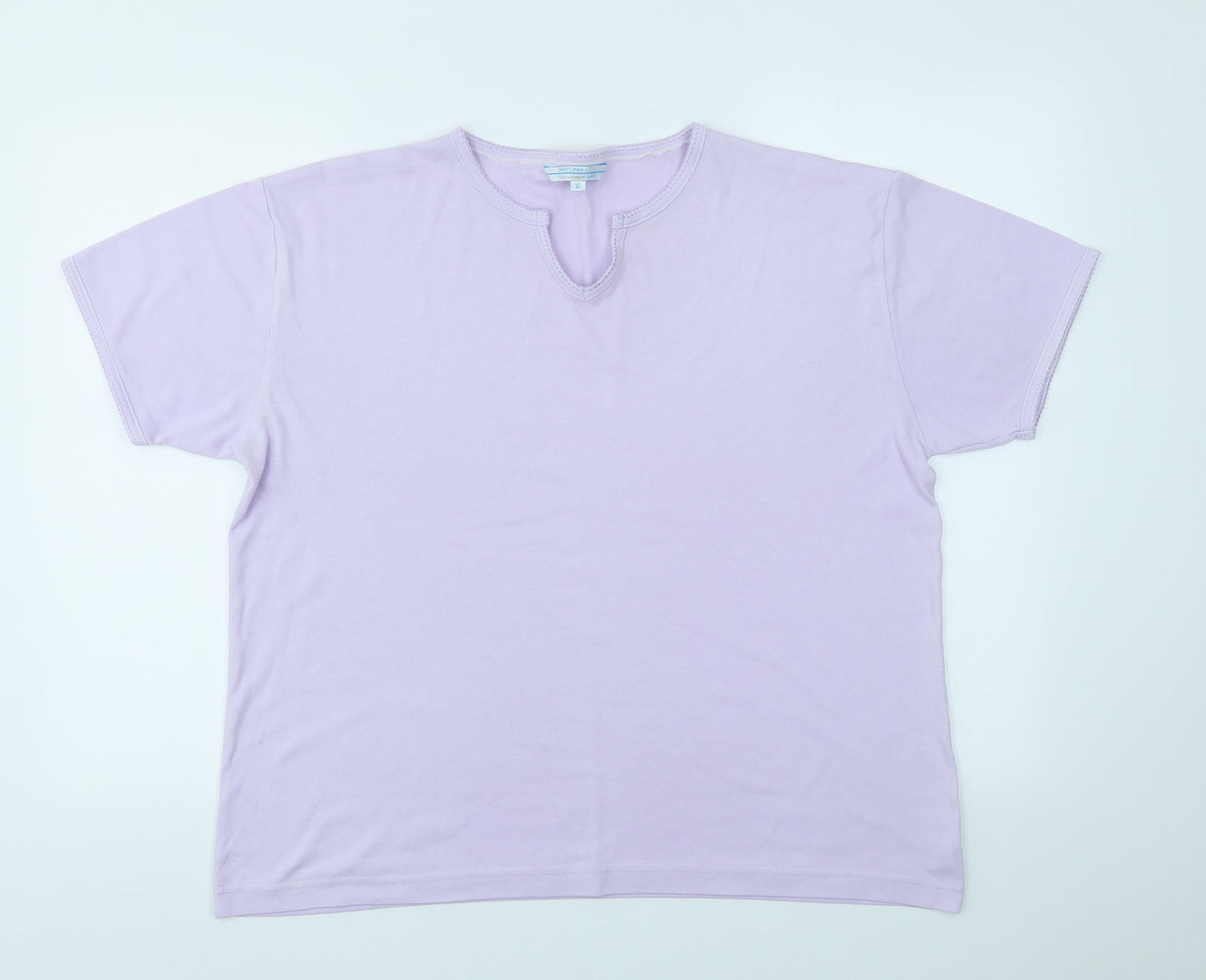 ANTONIA Womens Purple   Basic T-Shirt Size 16