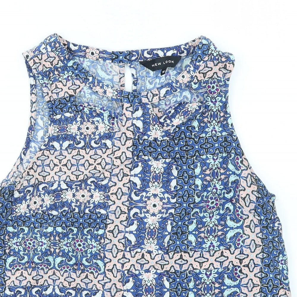 Womens UK Size 10 New Look Blue Basic T-Shirt